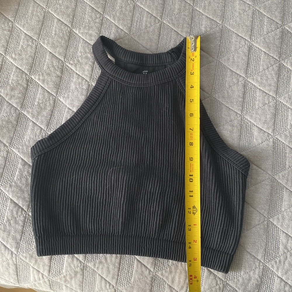 Aerie Black Ribbed Tank Top - Picture 4 of 5